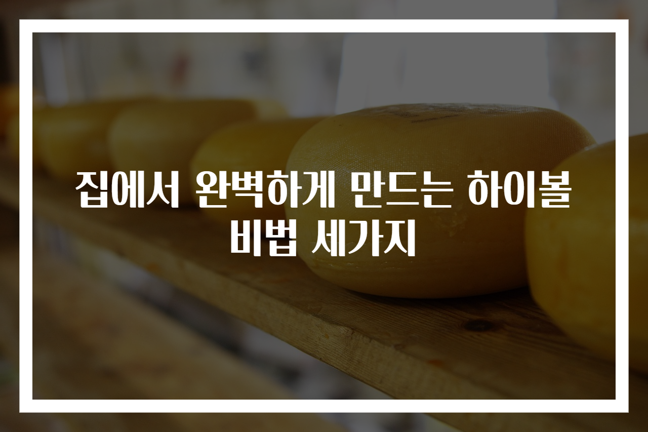 집에서 완벽하게 만드는 하이볼 비법 세가지