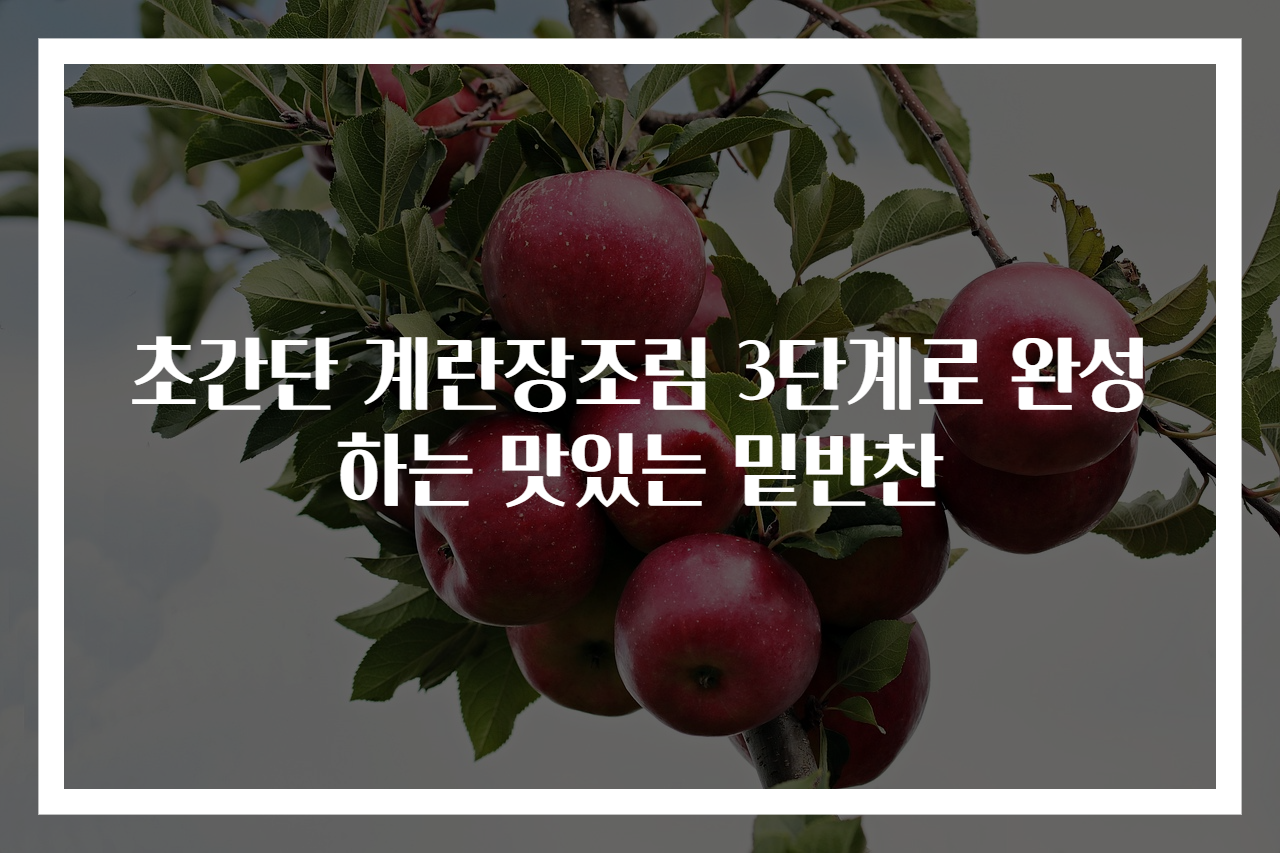 초간단 계란장조림 3단계로 완성하는 맛있는 밑반찬