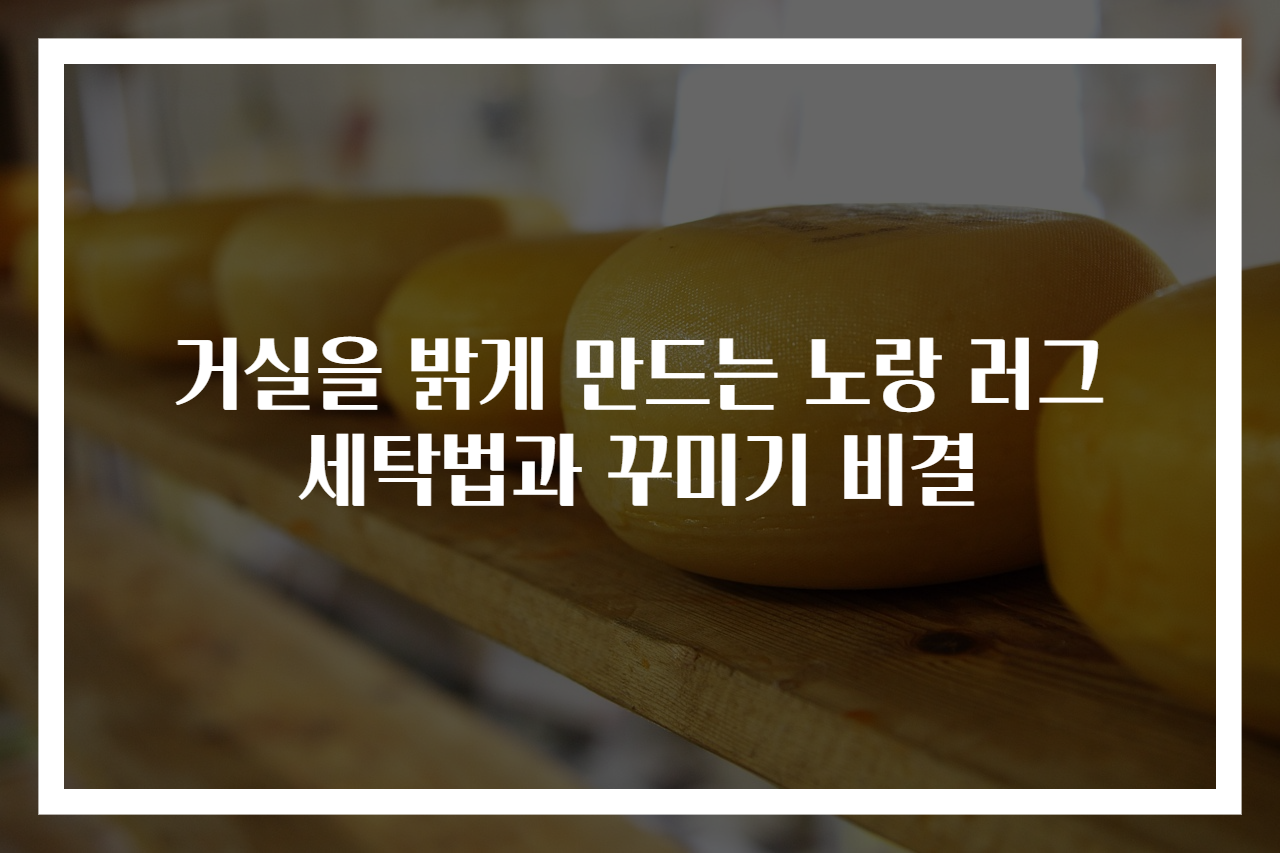 거실을 밝게 만드는 노랑 러그 세탁법과 꾸미기 비결