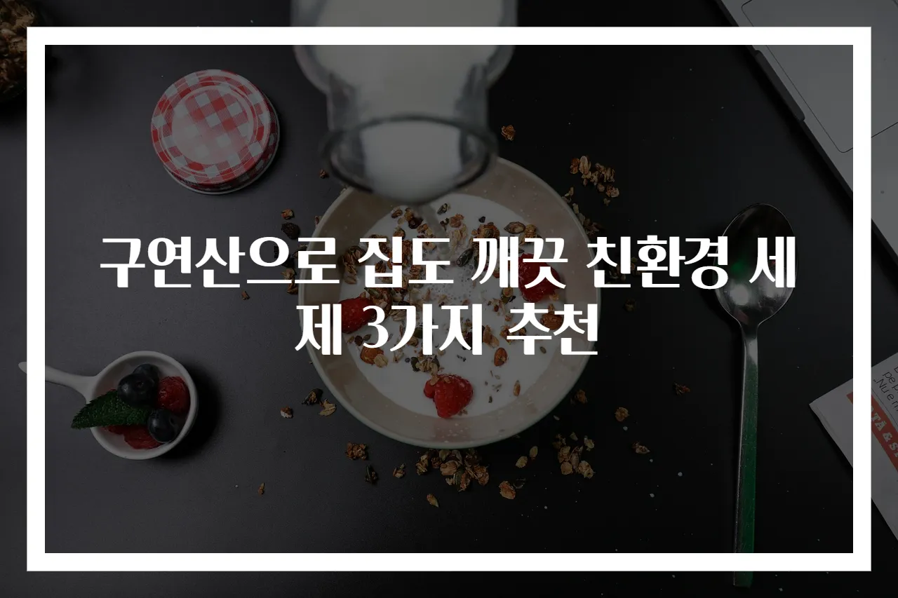 구연산으로 집도 깨끗 친환경 세제 3가지 추천