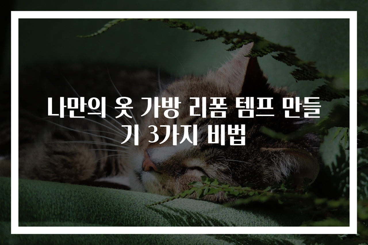 나만의 옷 가방 리폼 템프 만들기 3가지 비법