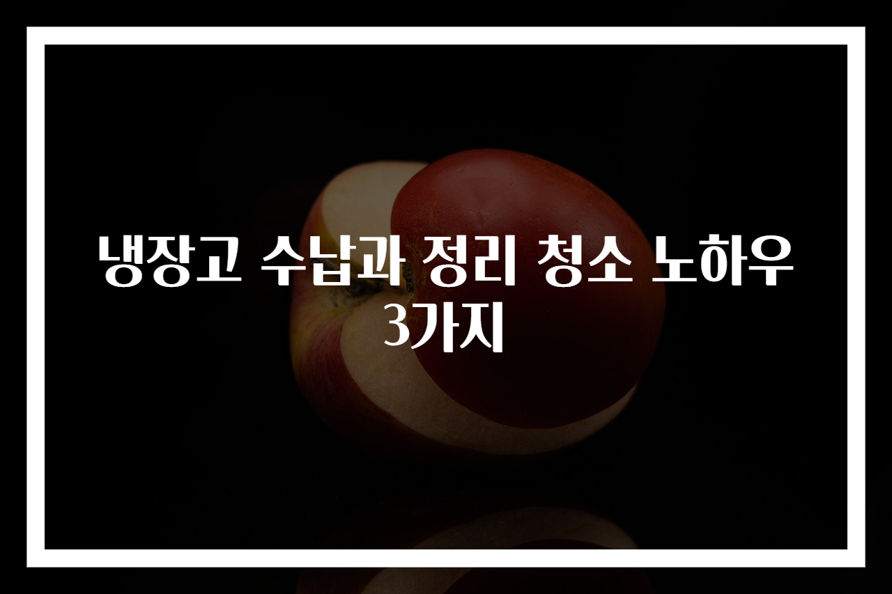 냉장고 수납과 정리 청소 노하우 3가지