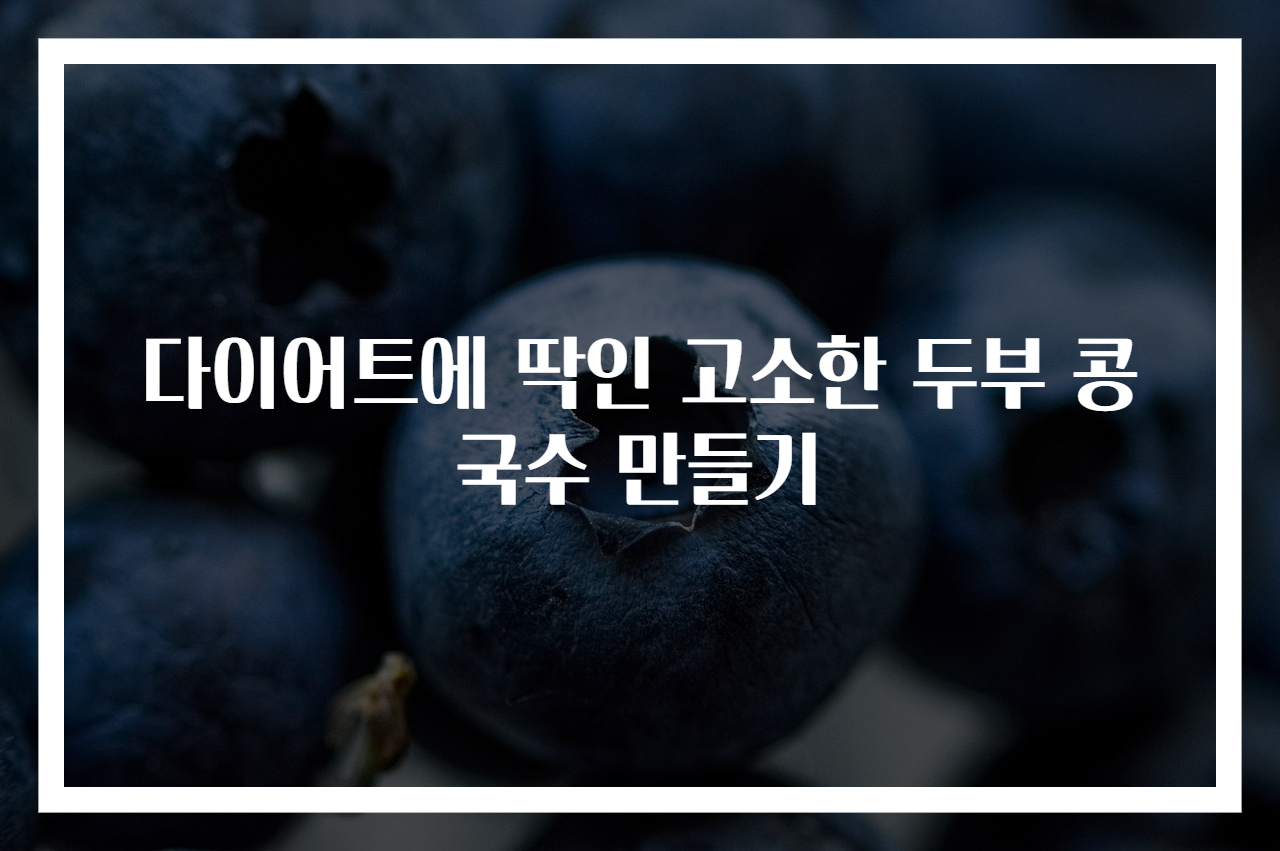 다이어트에 딱인 고소한 두부 콩국수 만들기