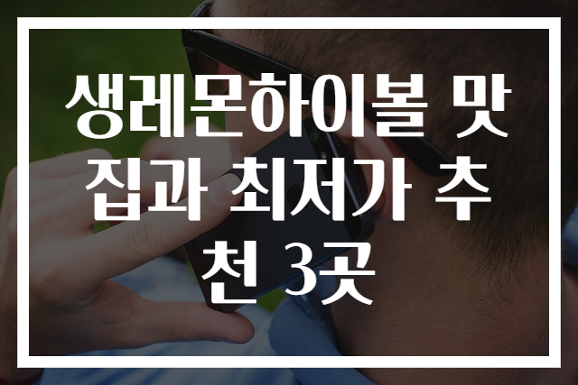 생레몬하이볼 맛집과 최저가 추천 3곳