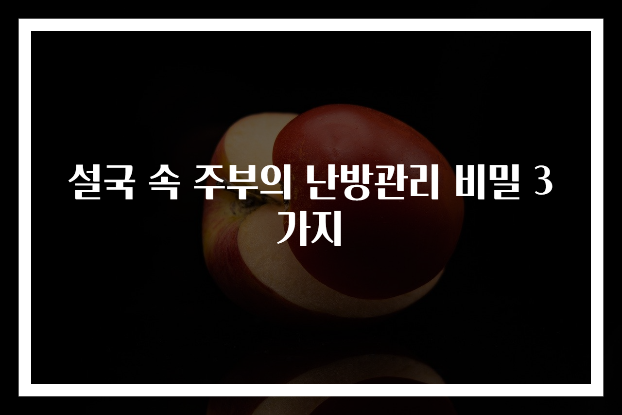 설국 속 주부의 난방관리 비밀 3가지