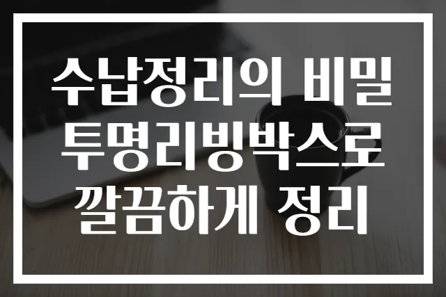 수납정리의 비밀 투명리빙박스로 깔끔하게 정리