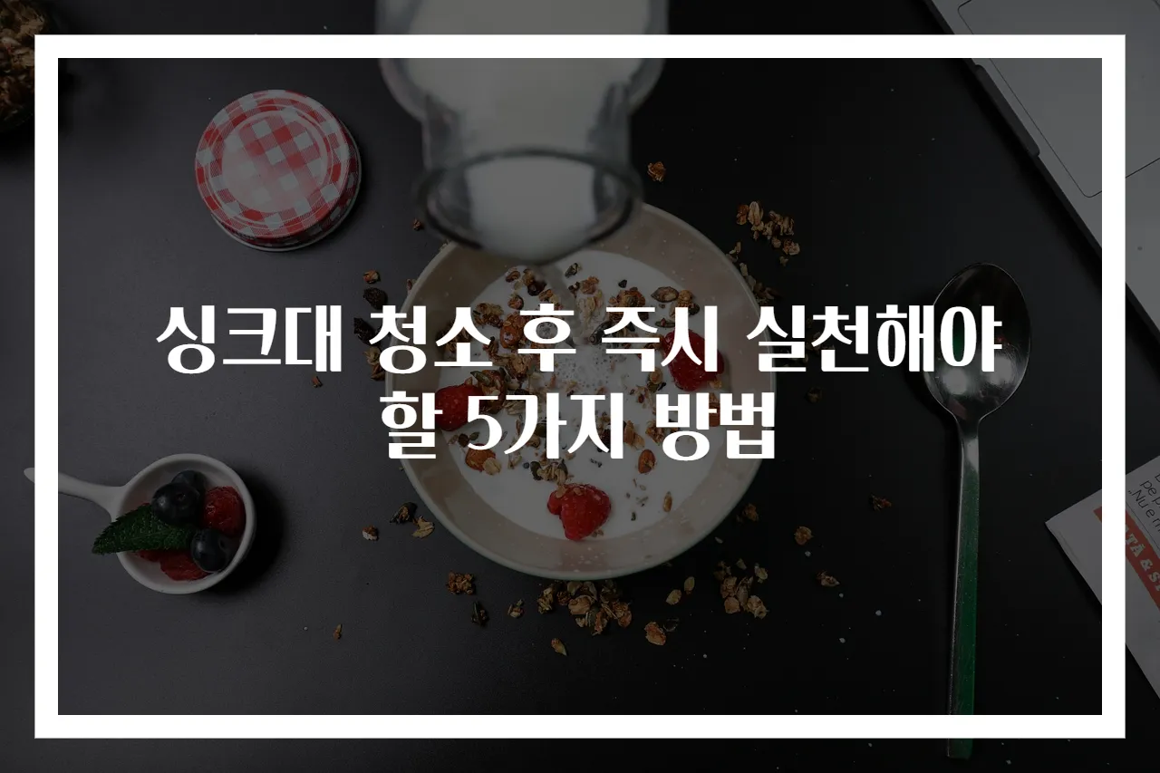 싱크대 청소 후 즉시 실천해야 할 5가지 방법