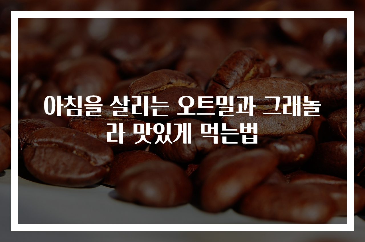 아침을 살리는 오트밀과 그래놀라 맛있게 먹는법