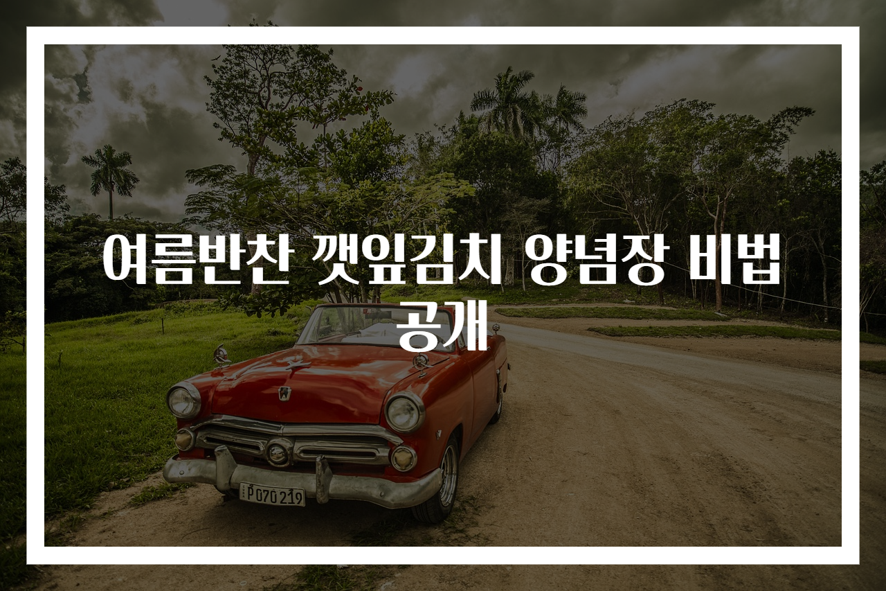 여름반찬 깻잎김치 양념장 비법 공개