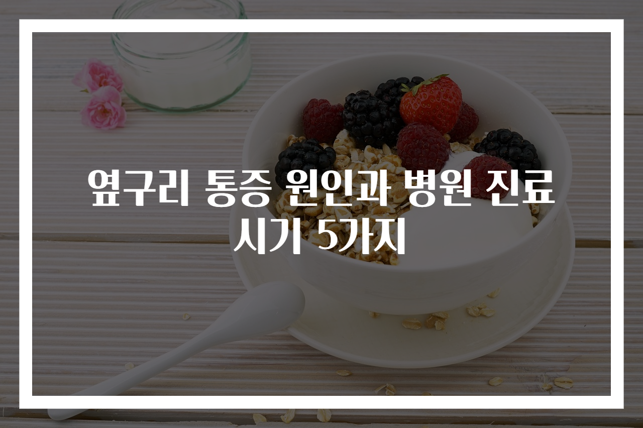 옆구리 통증 원인과 병원 진료 시기 5가지