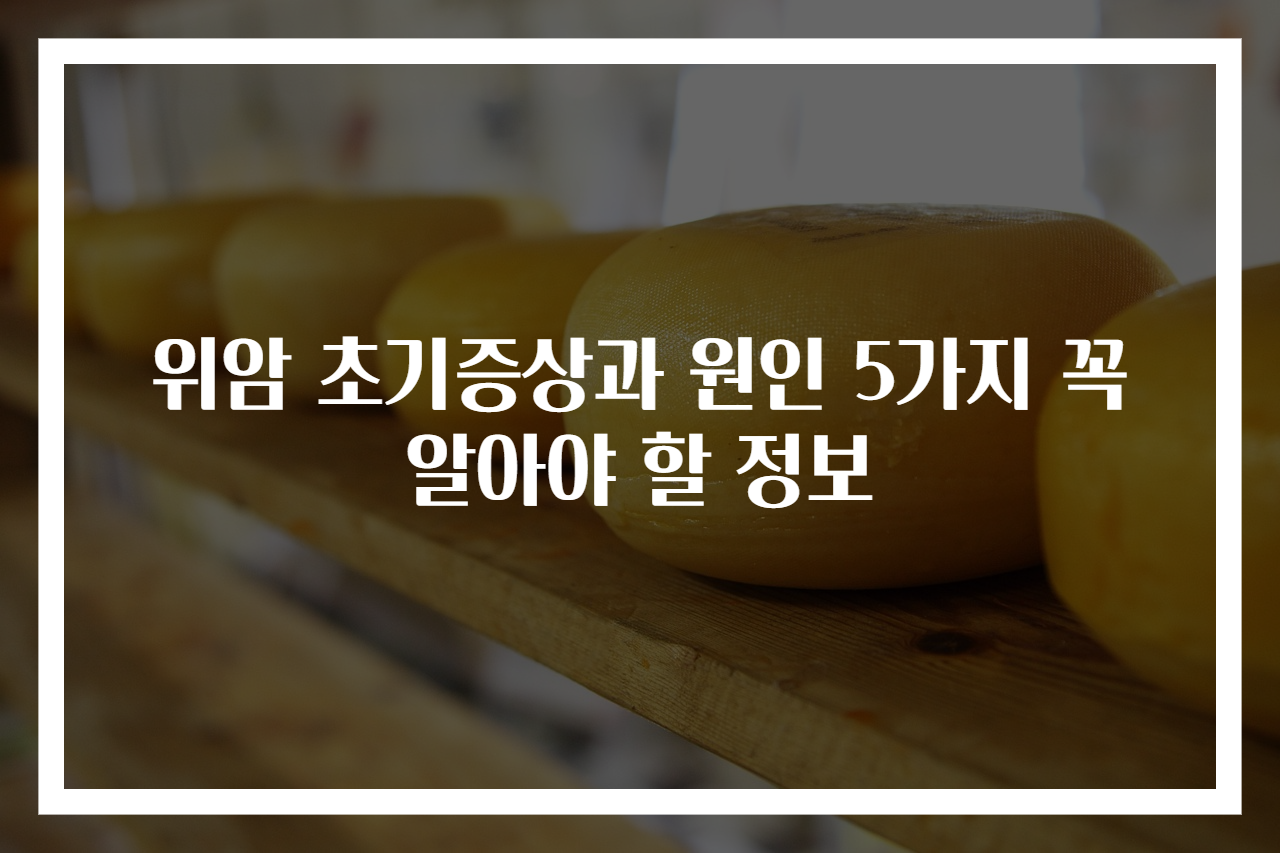 위암 초기증상과 원인 5가지 꼭 알아야 할 정보