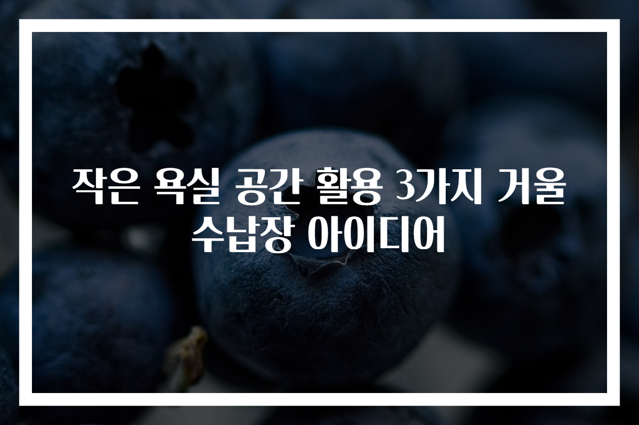 작은 욕실 공간 활용 3가지 거울 수납장 아이디어