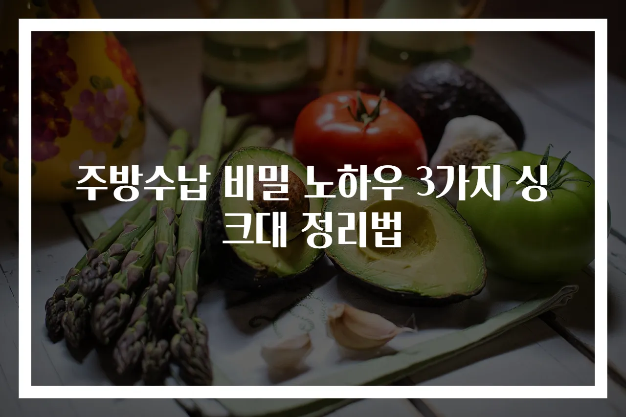 주방수납 비밀 노하우 3가지 싱크대 정리법