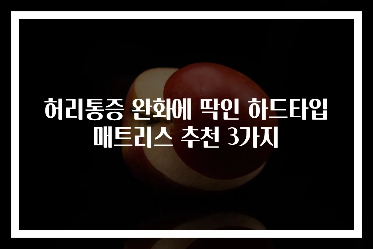허리통증 완화에 딱인 하드타입 매트리스 추천 3가지