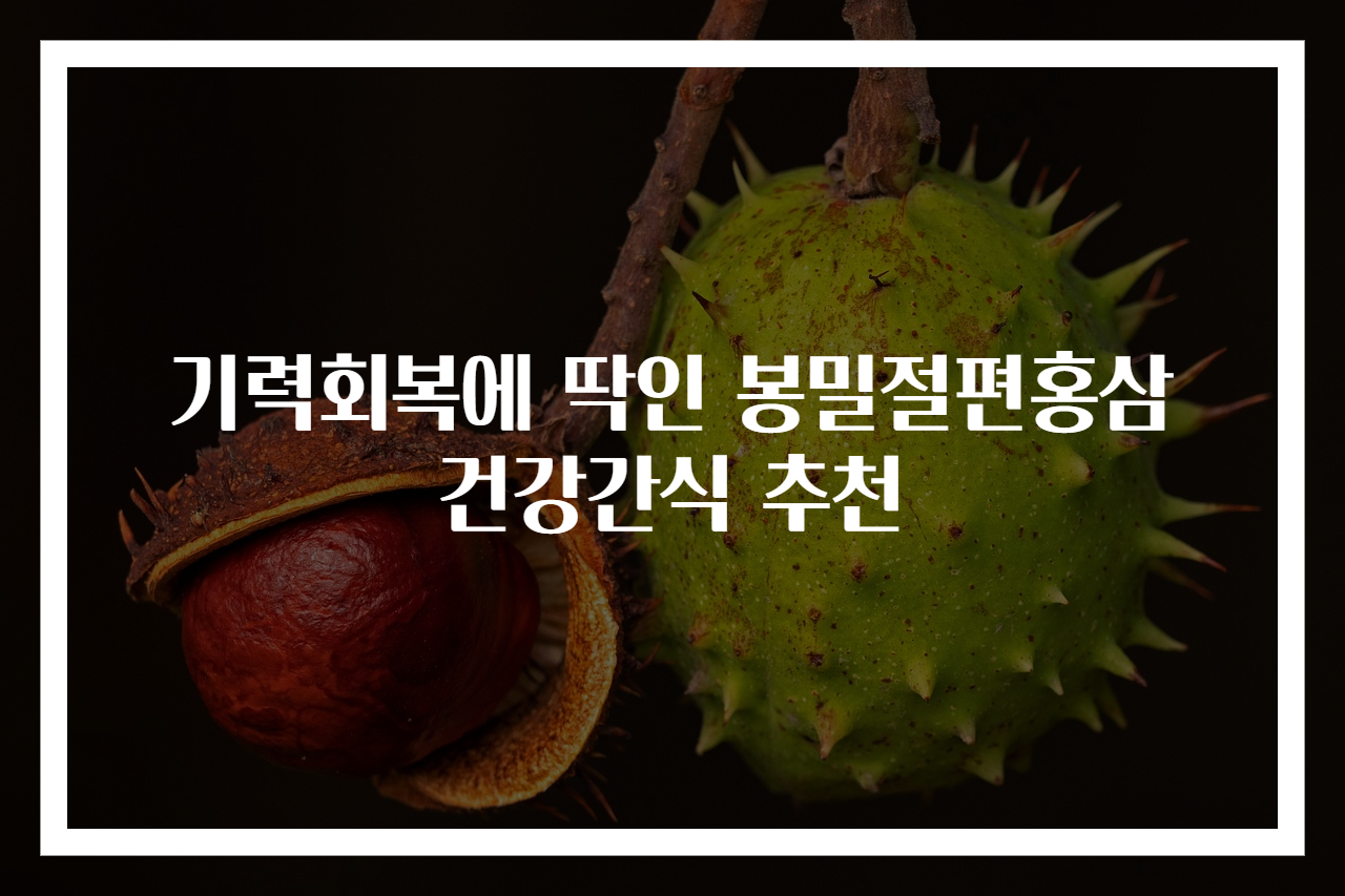 기력회복에 딱인 봉밀절편홍삼 건강간식 추천