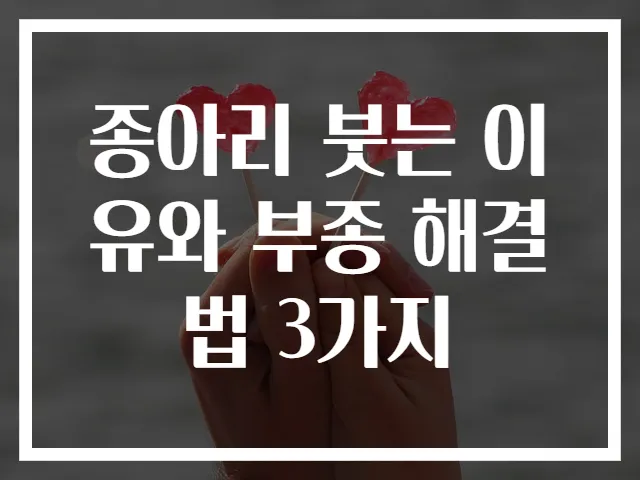 종아리 붓는 이유와 부종 해결법 3가지