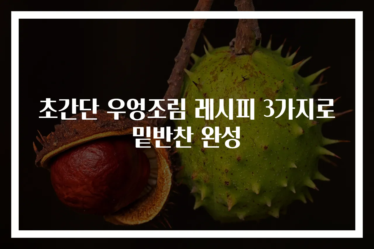 초간단 우엉조림 레시피 3가지로 밑반찬 완성